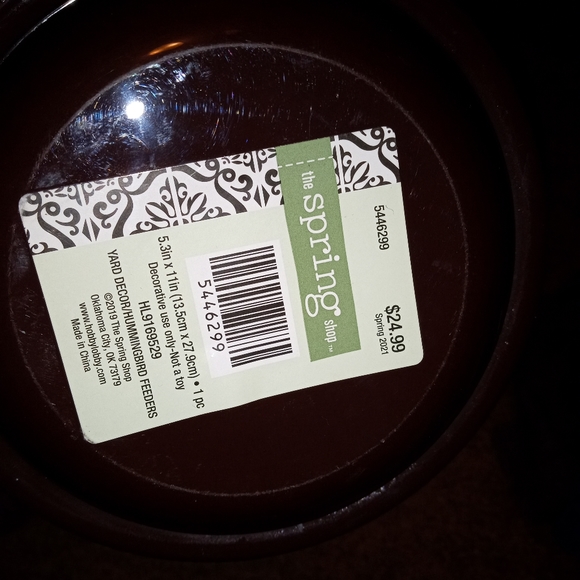 Hot Pink Multicolor Hanging Glass Hummingbird Feeder 5.3x11 inches - Picture 2 of 2